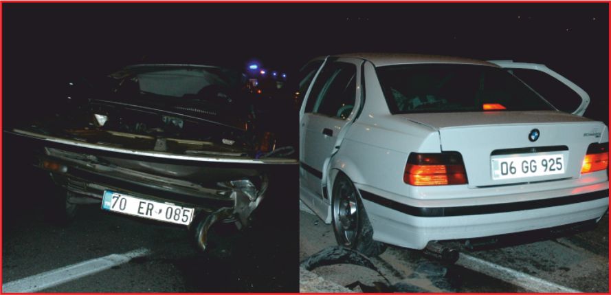 İKİ OTOMOBİL ÇARPIŞTI: 3 ÖLÜ, 4 YARALI