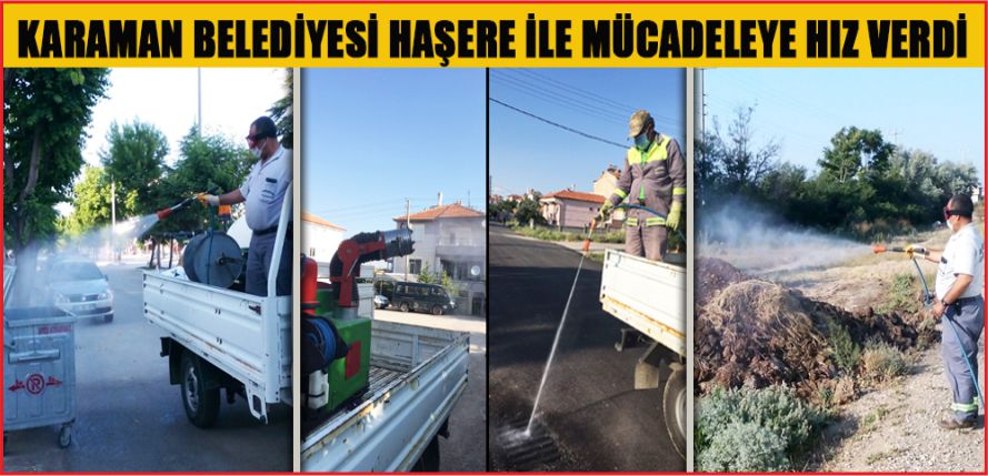 BELEDİYE  HAŞERE İLE MÜCADELEYE HIZ VERDİ