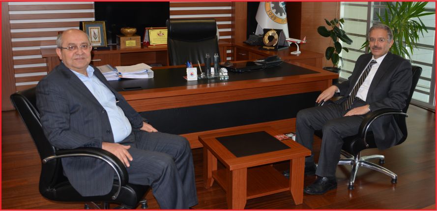 REKTÖR  GÖKMEN'DEN KTSO BAŞKANI TOKTAY'A  VEDA  ZİYARETİ