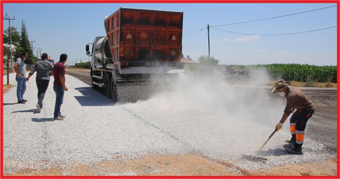 AÇIK CEZAEVİ YOLUNDA ASFALTLANIYOR