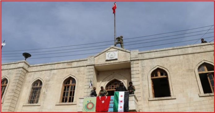 AFRİN’DE TÜRK BAYRAĞI DALGALANIYOR
