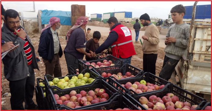 AKÇAŞEHİR’DEN ÇIKAN YARDIM TIRI AFRİN’DEKİ GÜVENLİ BÖLGEYE ULAŞTI