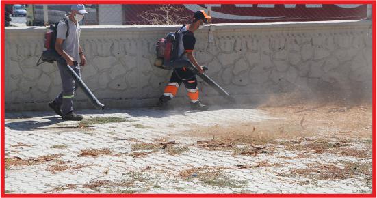 BELEDİYEDEN OKUL BAHÇELERİNDE TEMİZLİK VE BAKIM ÇALIŞMASI