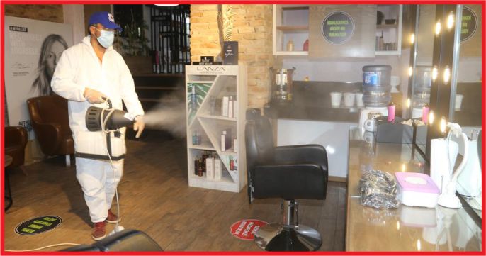 BERBER VE KUAFÖRLER DEZENFEKTE EDİLİYOR