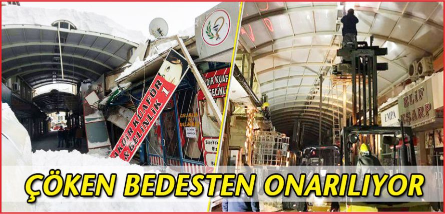 ÇÖKEN BEDESTENİN ONARIMINA BAŞLANDI