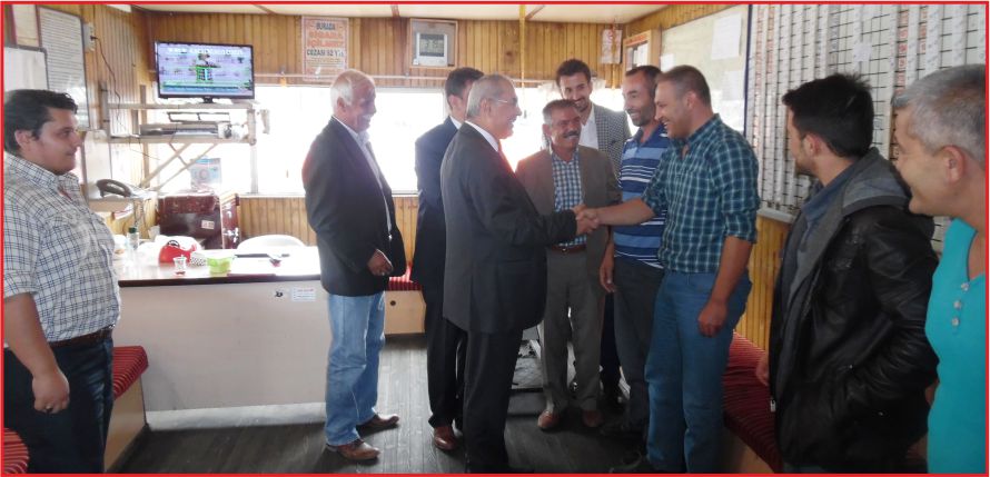 CHP MUHTARLAR ODASI VE DOLMUŞ DURAKLARINA ZİYARETLERDE BULUNDU