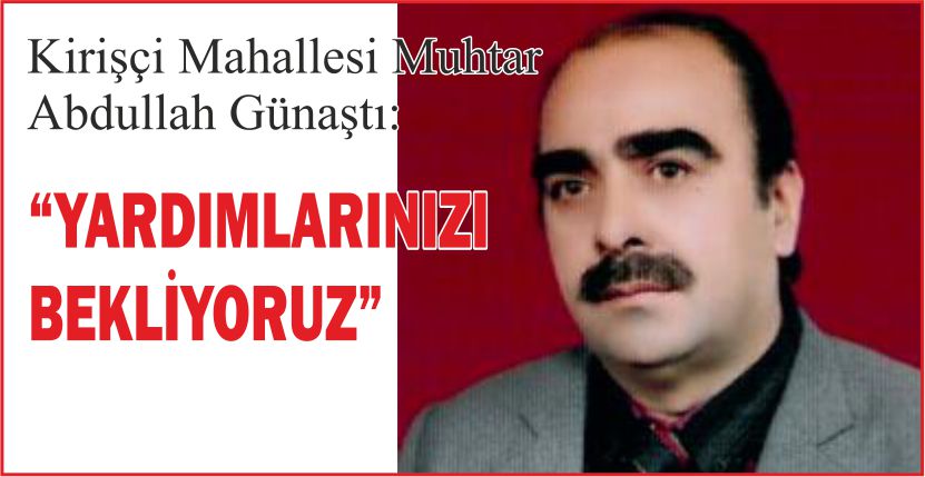 “YARDIMLARINIZI BEKLİYORUZ”