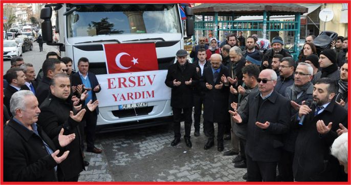 ERMENEK’TEN YARDIM TIRI DUALARLA UĞURLANDI