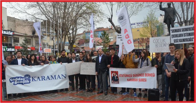 KARAMAN'DA ÇOCUK İSTİSMARINA TEPKİ