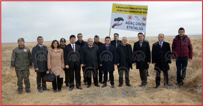 KARAMAN'DA HÜKÜMLÜLER FİDAN DİKTİ