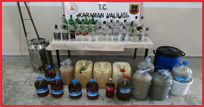 KARAMAN'DA KAÇAK İÇKİ OPERASYONU