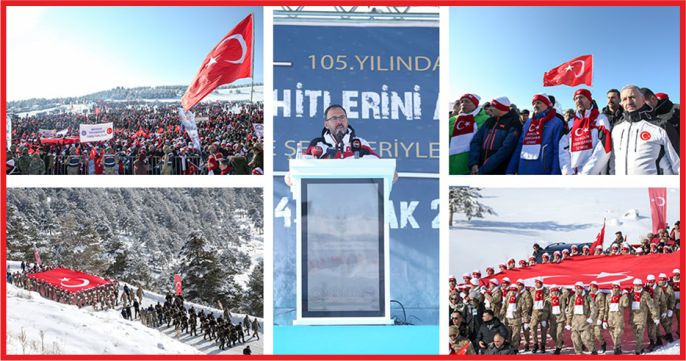 SARIKAMIŞ’TA TÜRKİYE ŞEHİTLERİYLE YÜRÜDÜ