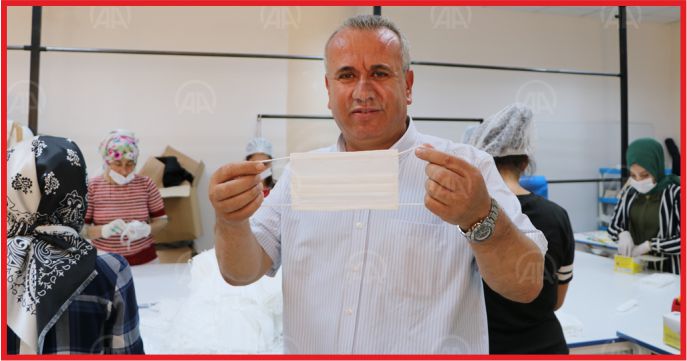 SARIVELİLERDE 2 MİLYON MASKE ÜRETİLDİ