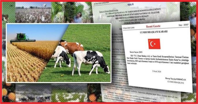 TARIMSAL ÜRETİM İÇİN DÜŞÜK FAİZLİ KREDİ !