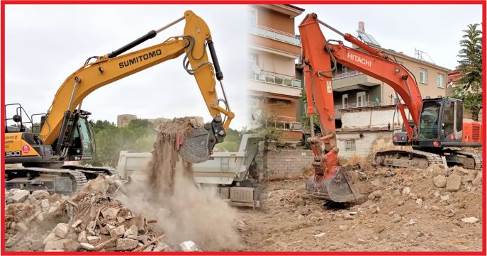 TEHLİKE SAÇAN METRUK BİNALAR YIKILIYOR