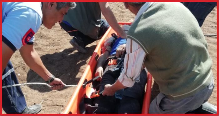 ÜZERİNE TAŞ DÜŞEN İŞÇİ YARALANDI