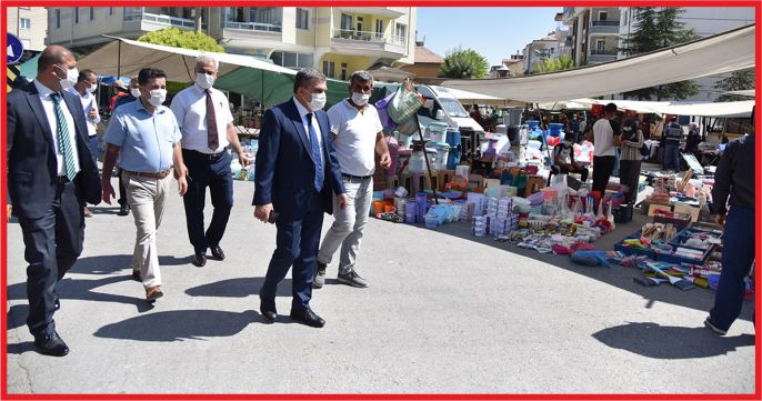 VALİ IŞIK PAZARDA İNCELEME VE DENETLEMELERDE BULUNDU