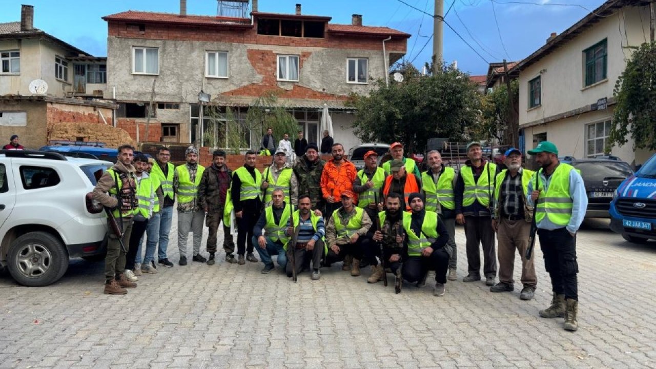 Hüyük'te yaban domuzlarına karşı sürek avı düzenlendi