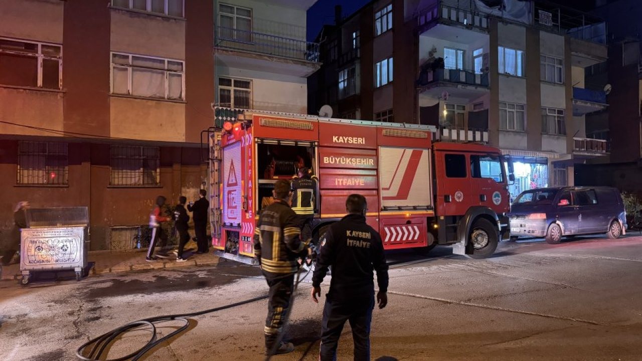 Kayseri'de bir binada çıkan yangında 4 çocuk dumandan etkilendi