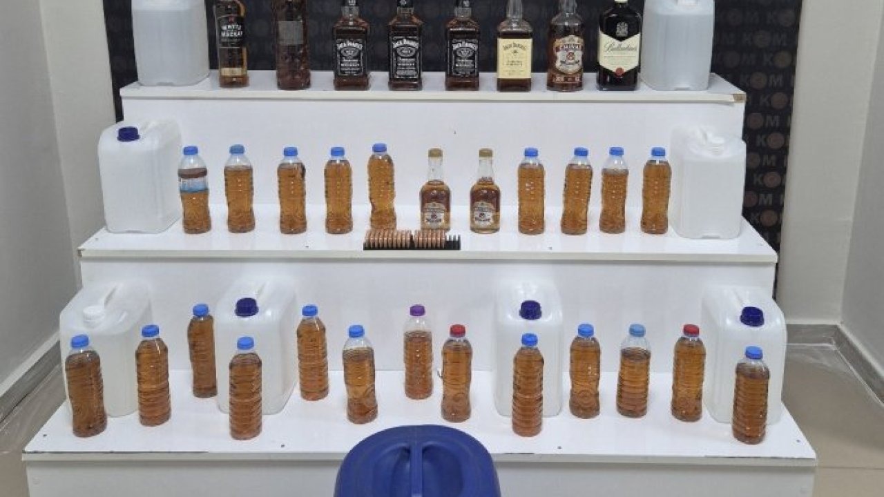 Kırşehir'de 40 litre etil alkol ve 21 litre sahte içki ele geçirildi
