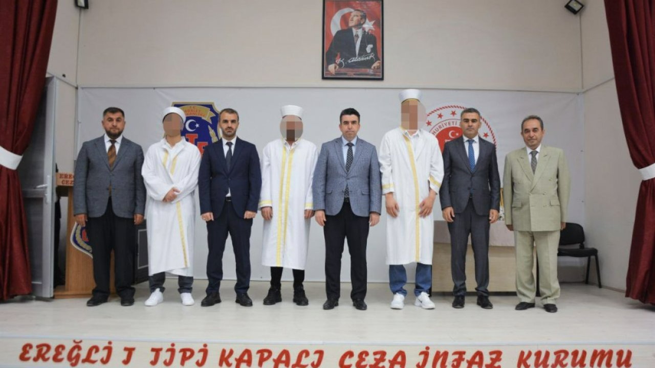 Konya&#039;da cezaevinde hafız olan 3 hükümlü için icazet töreni yapıldı