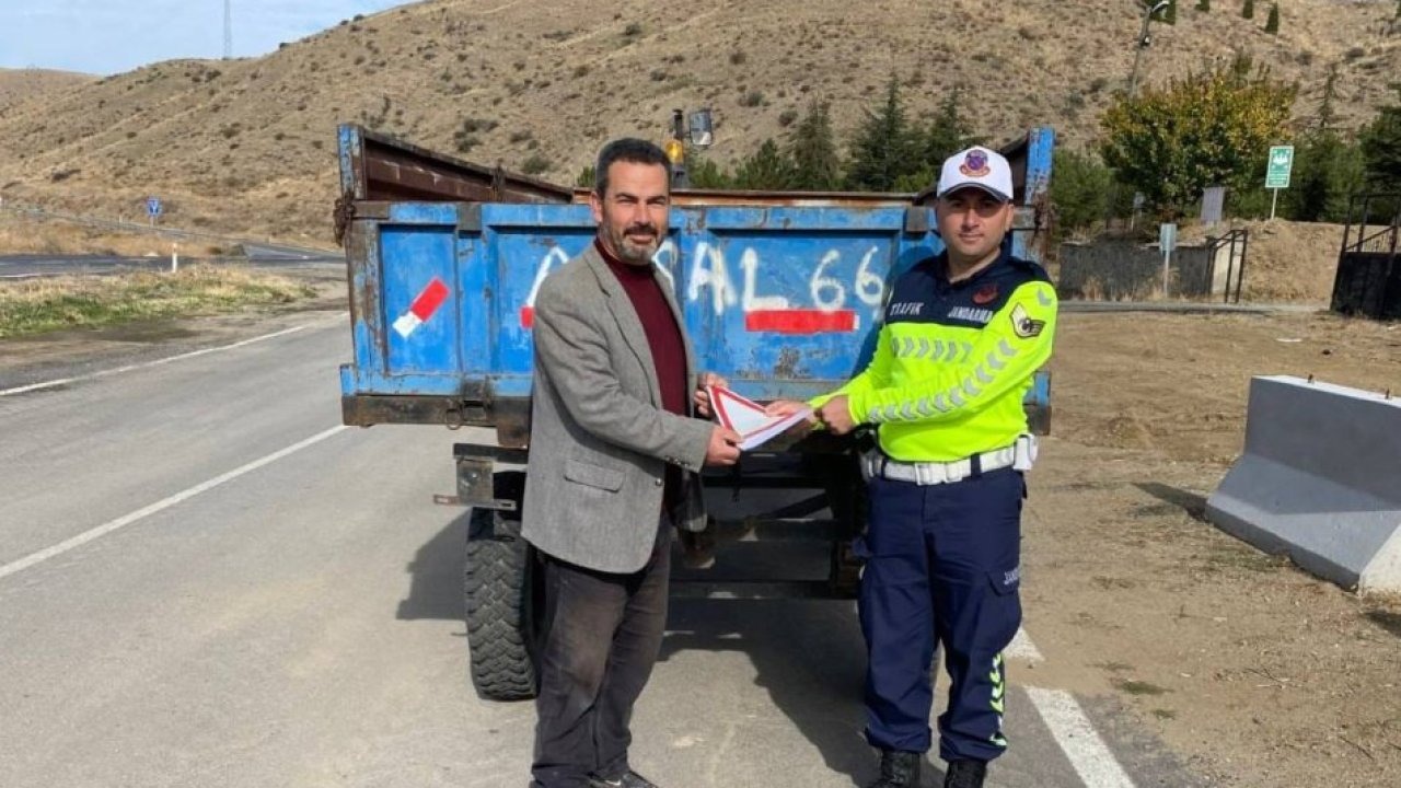 Yozgat&#039;ta jandarma ekiplerinden tarım araçlarına yönelik trafik denetimi