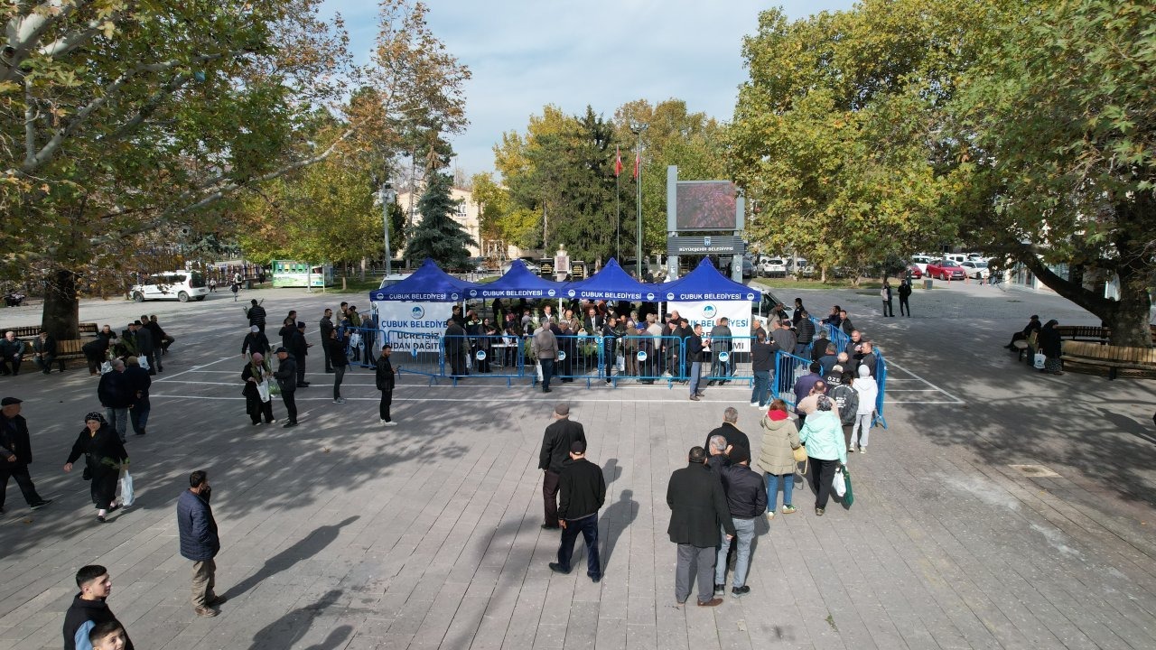 Çubuk&#039;ta vatandaşlara ücretsiz fidan dağıtıldı