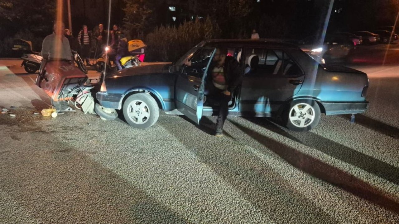 Eskişehir'de otomobille çarpışan motosikletli kurye yaralandı