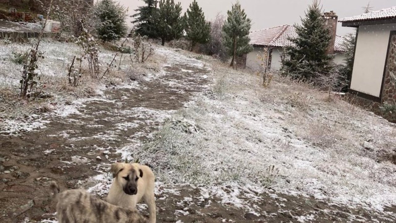 Beypazarı ilçesinin yüksek kesimleri beyaza büründü