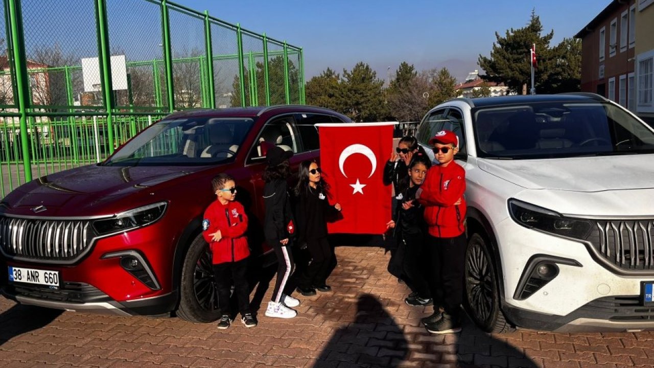 İncesu'da öğrencilere Türkiye'nin yerli otomobili Togg tanıtıldı