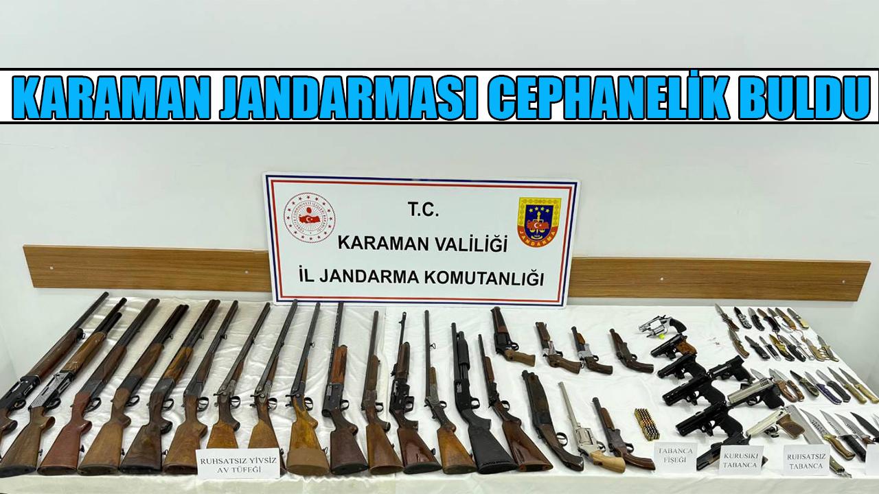 Karaman jandarması cephanelik buldu