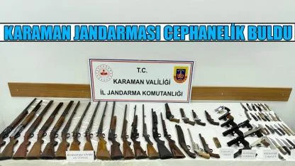 Karaman jandarması cephanelik buldu