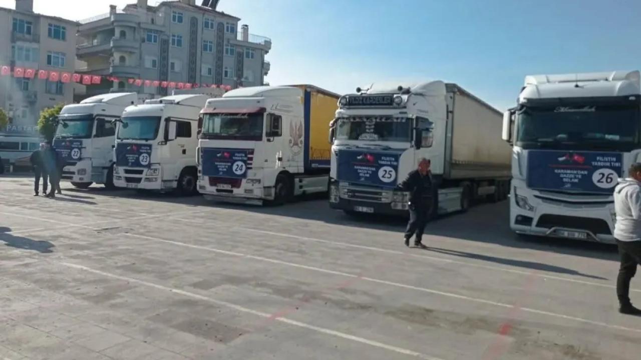 Karaman’dan Gazze’ye 6 tır umut