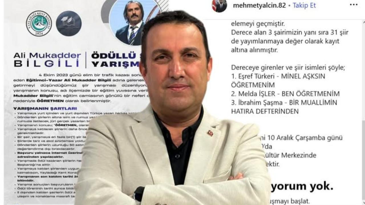 Karamanlı şaire Hatay’dan ödül