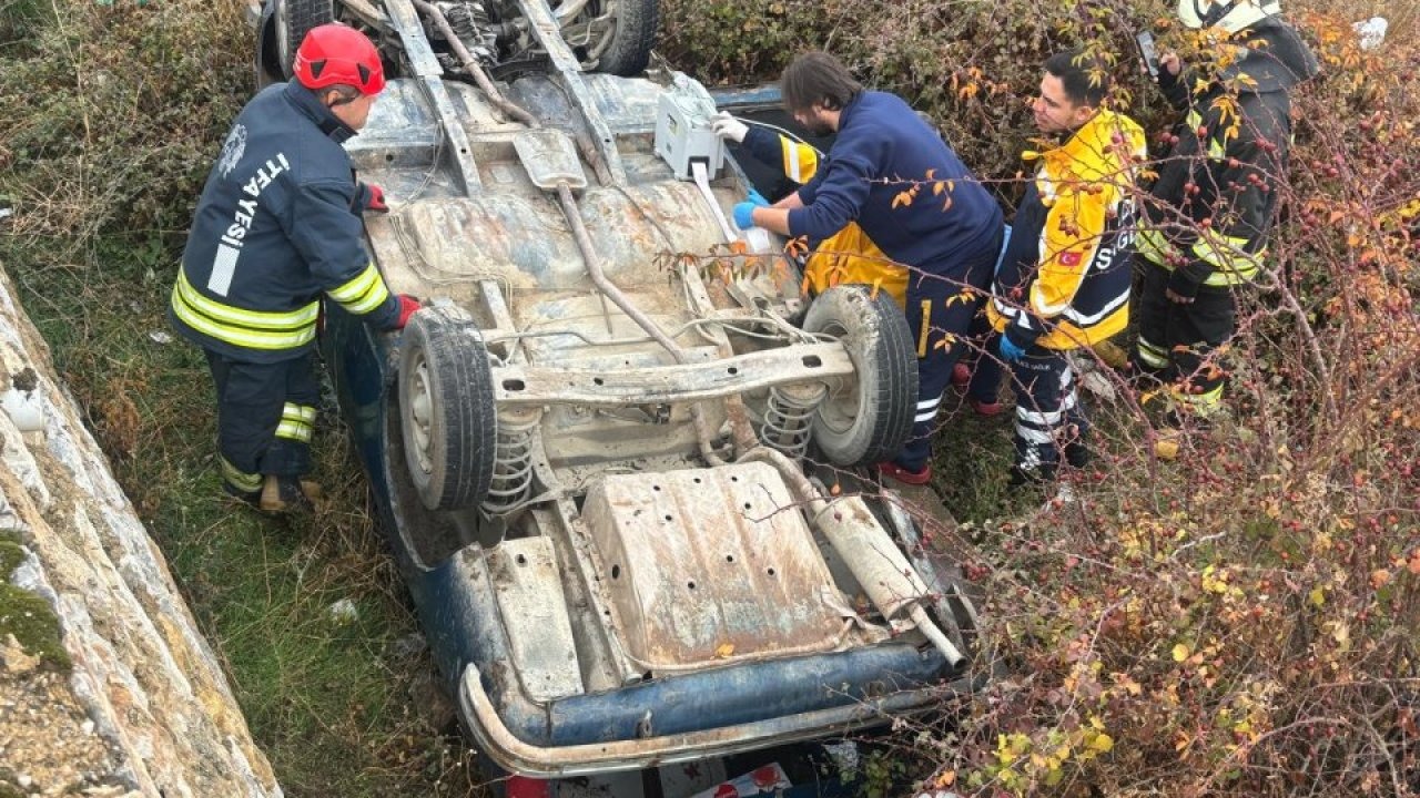 Konya&#039;da şarampole devrilen otomobilin sürücüsü öldü