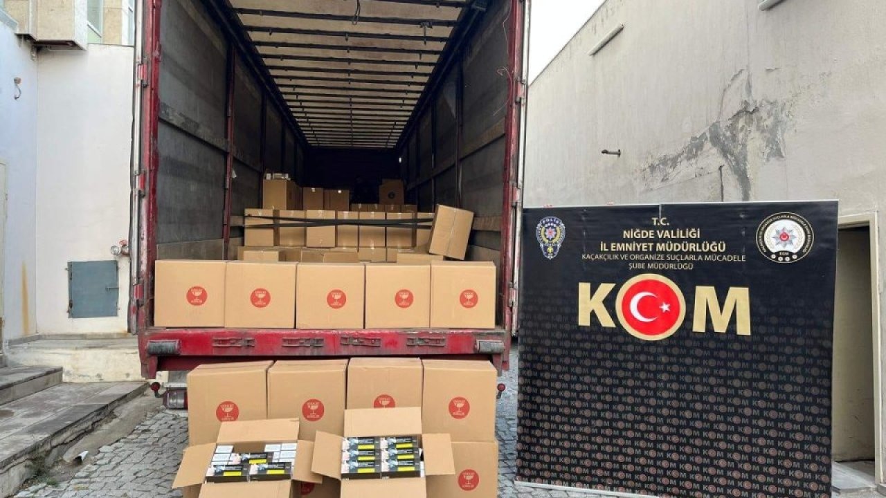 Niğde&#039;de 4 milyon 460 bin makaron ele geçirildi