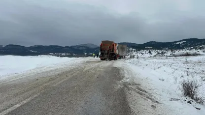 Çankırı'nın Çerkeş ilçesinde kar nedeniyle ulaşım aksadı
