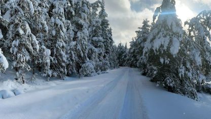 Eğriova Yaylası beyaza büründü