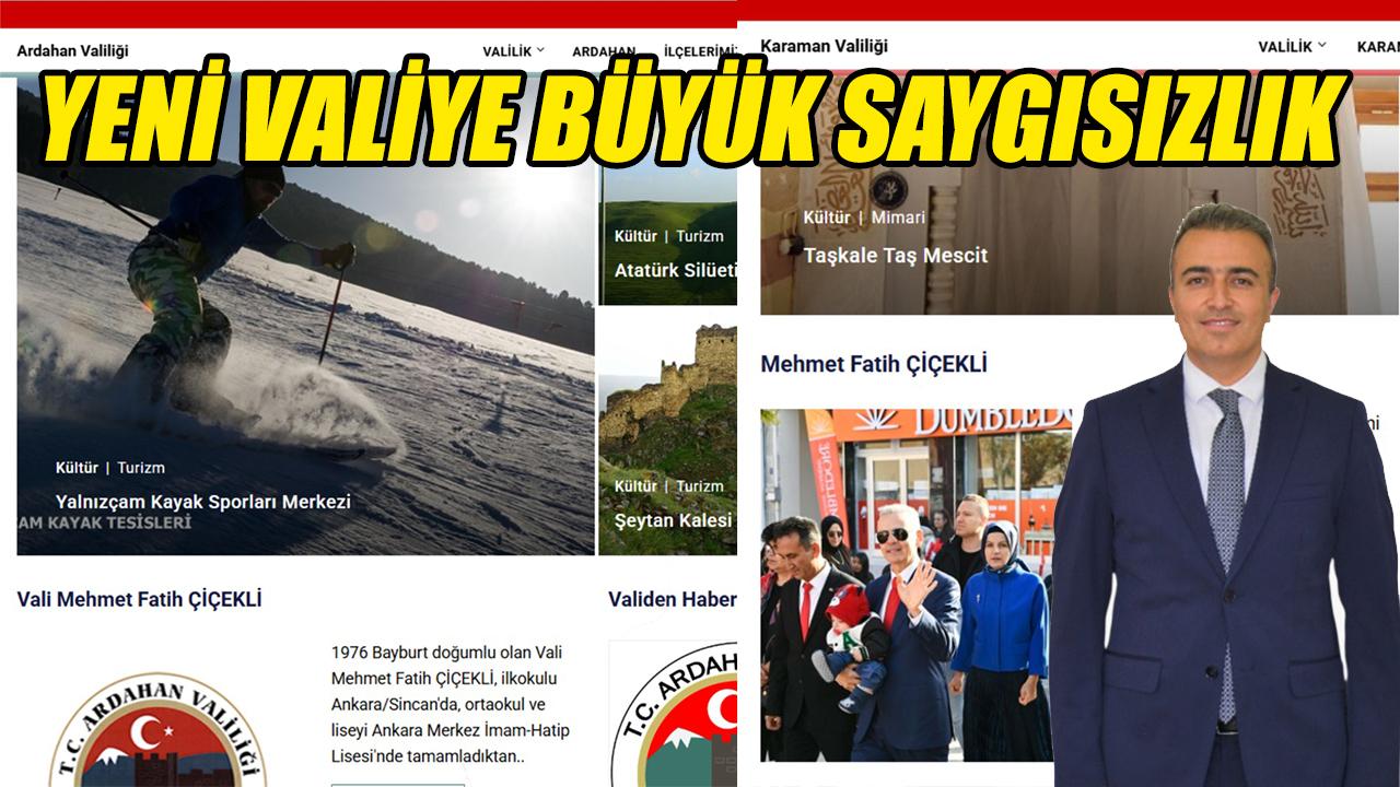 Karaman'da yeni valiye saygısızlık