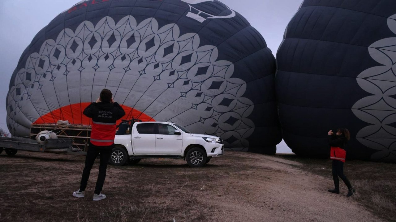 Kapadokya Alan Başkanlığı ekipleri, sıcak hava balonlarının kalkış ve iniş alanlarını denetledi
