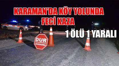 Karaman'da köy yolunda feci kaza - 1 Ölü 1 Yaralı