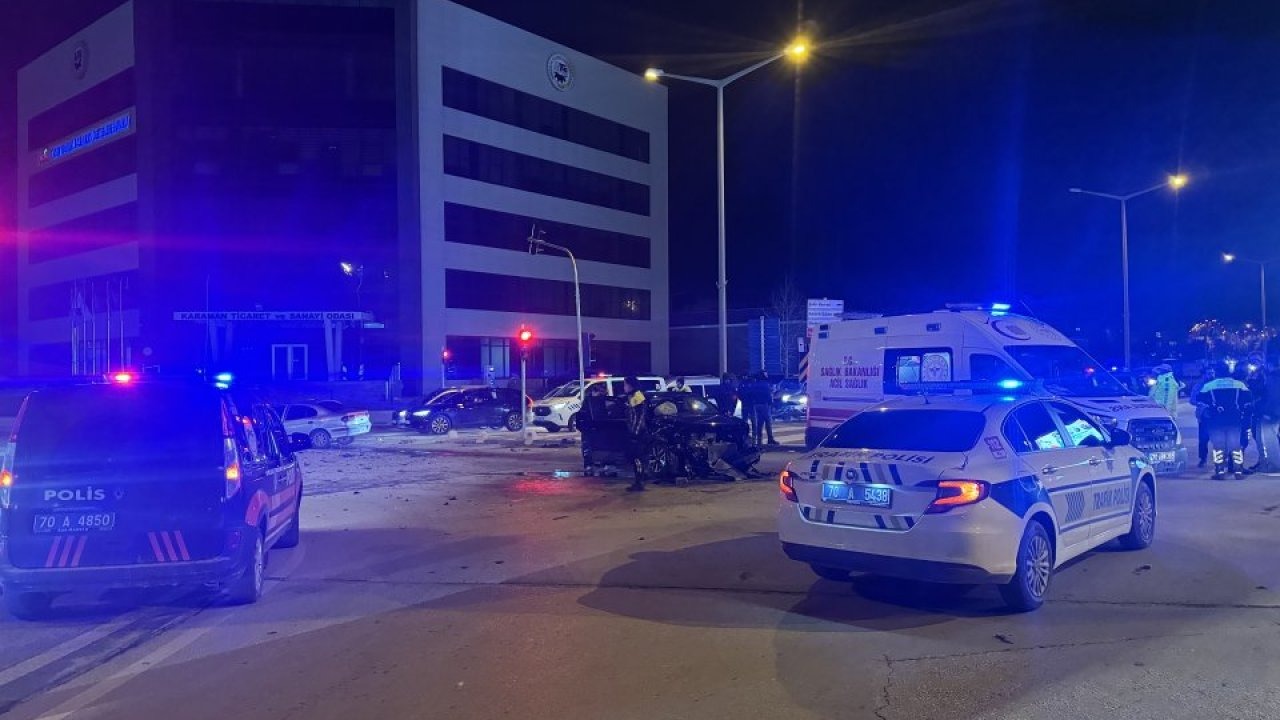 Karaman'da polisten kaçan şüphelilerin karıştığı trafik kazasında 3 kişi yaralandı