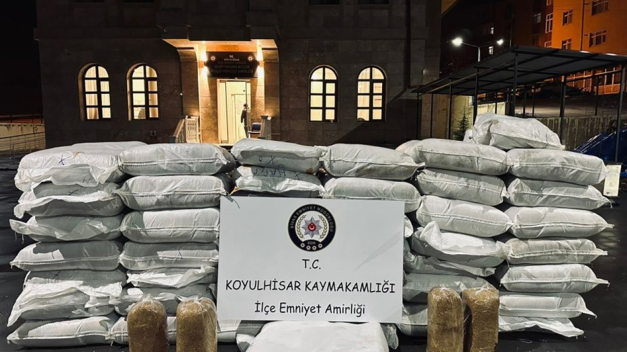 Sivas'ta 1 ton 337 kilogram gümrük kaçağı tütün ele geçirildi