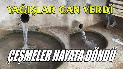 Yağışlar can verdi: Çeşmeler hayata döndü