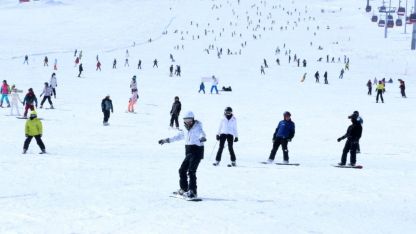 Erciyes'te hafta sonu yoğunluğu yaşanıyor