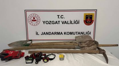 Yozgat'ta izinsiz kazı yapan 5 şüpheli suçüstü yakalandı