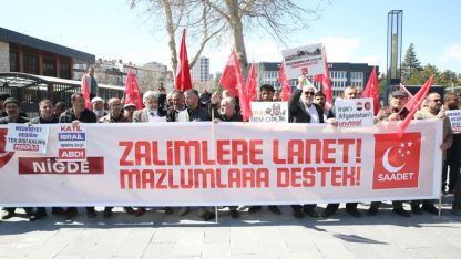 Niğde'de İsrail'in Gazze'ye yönelik saldırıları protesto edildi