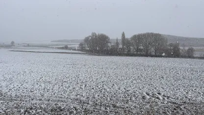 Kayseri'nin Pınarbaşı ilçesinde kar etkili oluyor