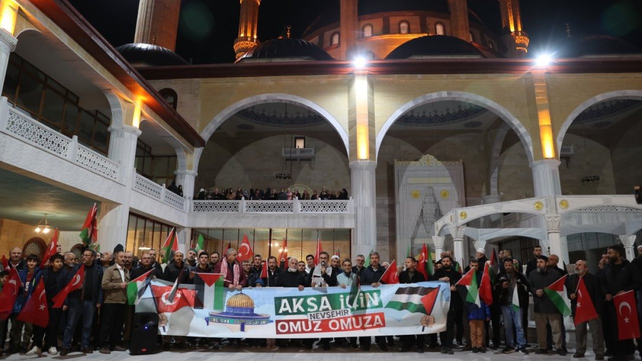 İsrail'in Mescid-i Aksa'yı ibadete kapatması Nevşehir'de protesto edildi