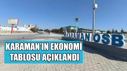 Karaman’ın ekonomi tablosu açıklandı